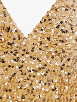 Robe Courte En Velours à Sequins - Beige -DADA Vetements Magasin RUBY 1722 3