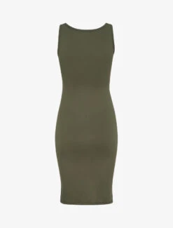 Robe Mi-longue Strech Uni - Kaki -DADA Vetements Magasin RUBY 1736 2