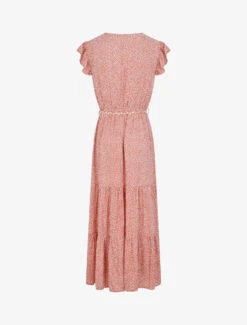 Robe Longue à Mancherons Imprimé Tulipe - Rose -DADA Vetements Magasin RUBY 1875 2