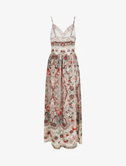 Robe Longue Fleurie Et Irisée - Beige -DADA Vetements Magasin RUBY 2158 2