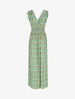 Robe Longue à Bretelles Imprimé Fleuri - Vert -DADA Vetements Magasin RUBY 2189 2