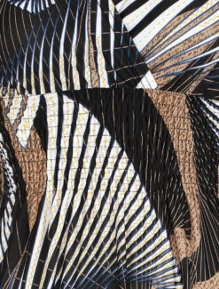 Robe Mi-longue à Bretelles Imprimé Graphique - Noir -DADA Vetements Magasin RUBY 2192 3