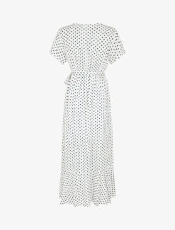 Robe Longue à Imprimé Pois - Blanc -DADA Vetements Magasin RUBY 2231 2