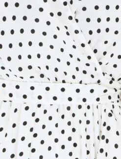 Robe Longue à Imprimé Pois - Blanc -DADA Vetements Magasin RUBY 2231 3