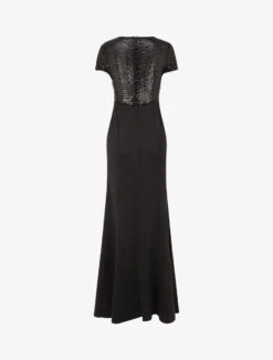 Robe Longue à Bustier à Perles Et Sequins - Noir -DADA Vetements Magasin RUBY 488 2