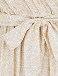 Robe Longue Patineuse Imprimé Fleurs D'été Irisées - Beige 7 Robe Longue Patineuse Imprimé Fleurs D'été Irisées - Beige -DADA Vetements Magasin RUBY 504 3