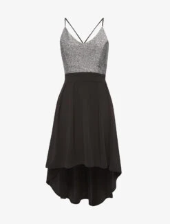 Robe Pailletée Queue De Pie - Noir/argent